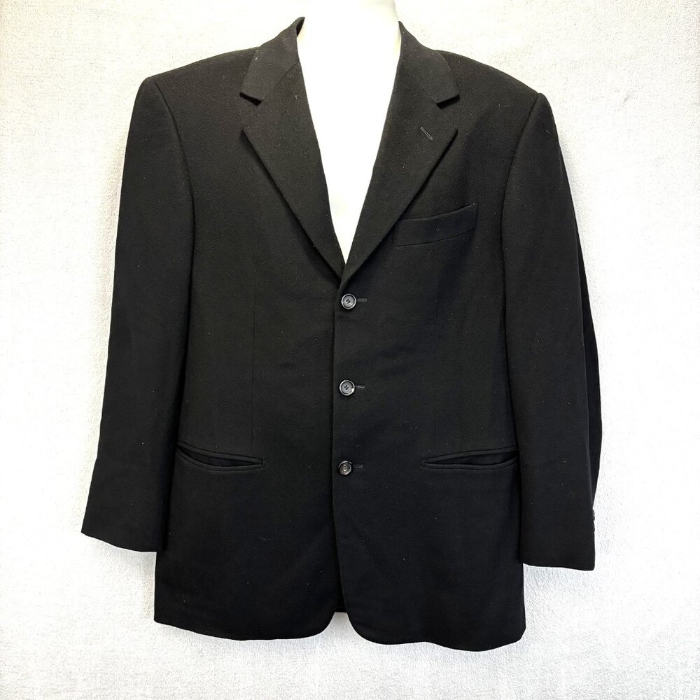 Pal Zileri Loro Piana Italy Blazer Jacket‎ Cashmere Blend Mens 40R Black Coat